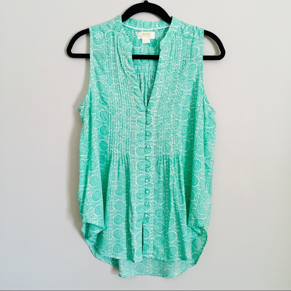❌SOLD❌ Anthropologie Mave green button front tank - Picture 1 of 4